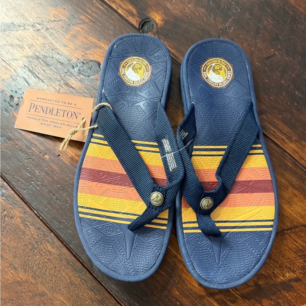 Pendleton Blue And Multicolor Flip Flops - image 1